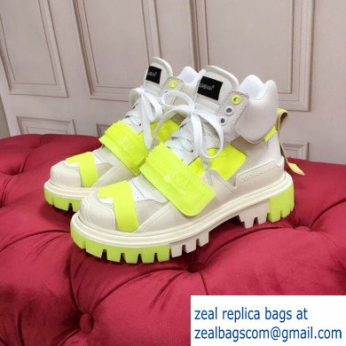 Dolce  &  Gabbana High-top Sneakers Creamy/Fluo Yellow With Logo 2019